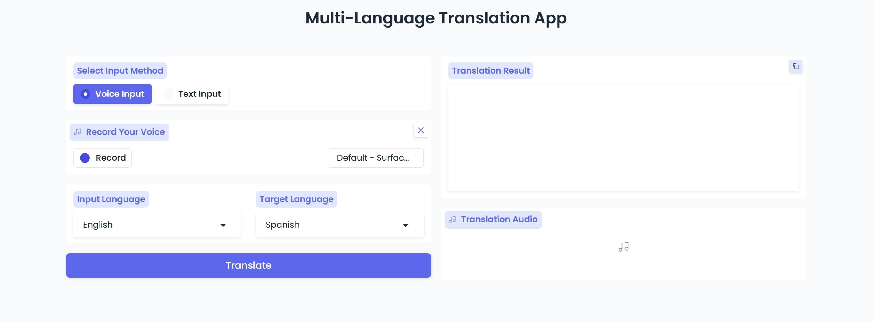 Real-Time Language Translation App